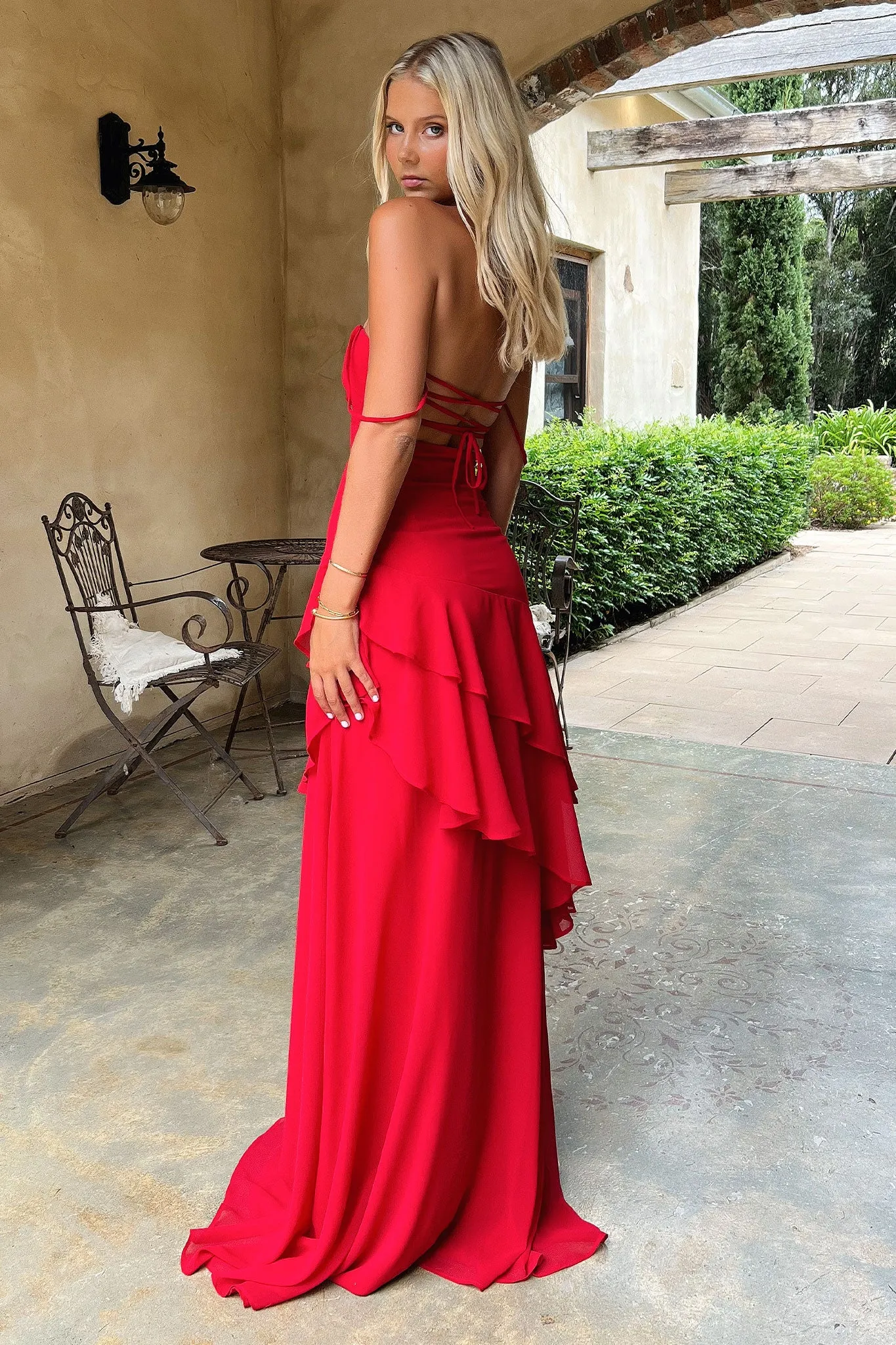 Anais Tiered Ruffle Maxi Dress - Red sold by Thats So Fetch product image thumbnail 5