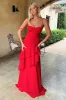 Anais Tiered Ruffle Maxi Dress - Red sold by Thats So Fetch