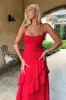 Anais Tiered Ruffle Maxi Dress - Red sold by Thats So Fetch