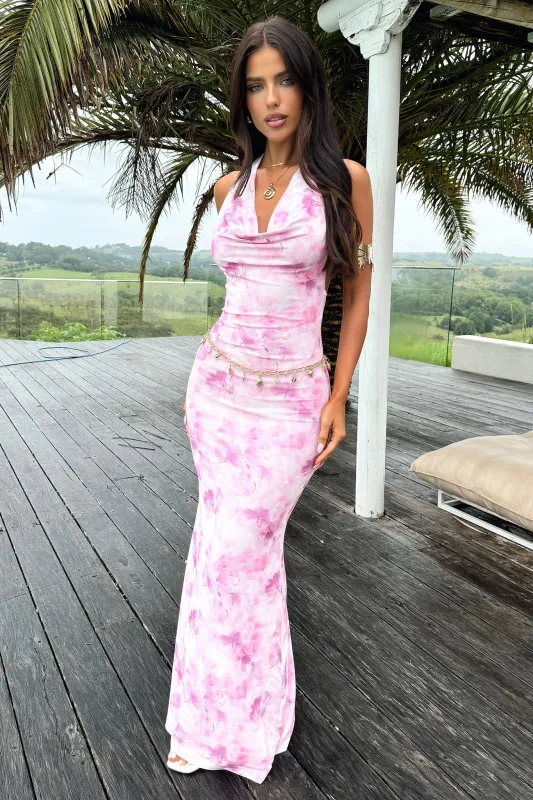 Lainey Maxi Dress - Pink Floral sold by Thats So Fetch