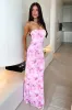 Rosalie Strapless Maxi Dress - Pink Floral sold by Thats So Fetch