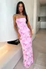 Rosalie Strapless Maxi Dress - Pink Floral sold by Thats So Fetch