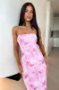 Rosalie Strapless Maxi Dress - Pink Floral sold by Thats So Fetch