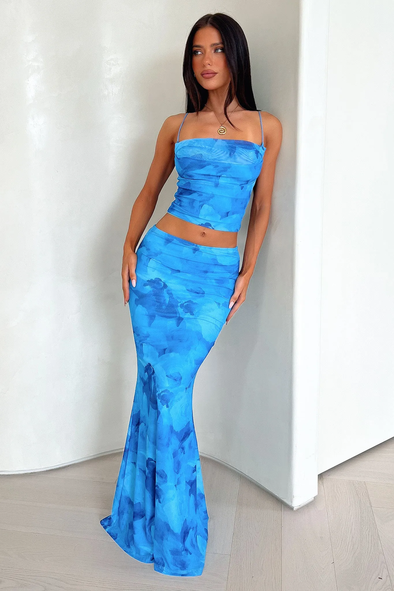 Ryleigh Crop - Blue Floral sold by Thats So Fetch product image thumbnail 4