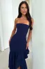 Thalassa Strapless Corset Maxi Dress - Navy sold by Thats So Fetch