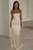 Ophelia Strapless Embellished Satin Maxi Dress - Champagne sold by Thats So Fetch