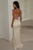 Ophelia Strapless Embellished Satin Maxi Dress - Champagne sold by Thats So Fetch