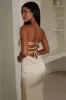 Ophelia Strapless Embellished Satin Maxi Dress - Champagne sold by Thats So Fetch