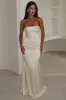 Ophelia Strapless Embellished Satin Maxi Dress - Champagne sold by Thats So Fetch