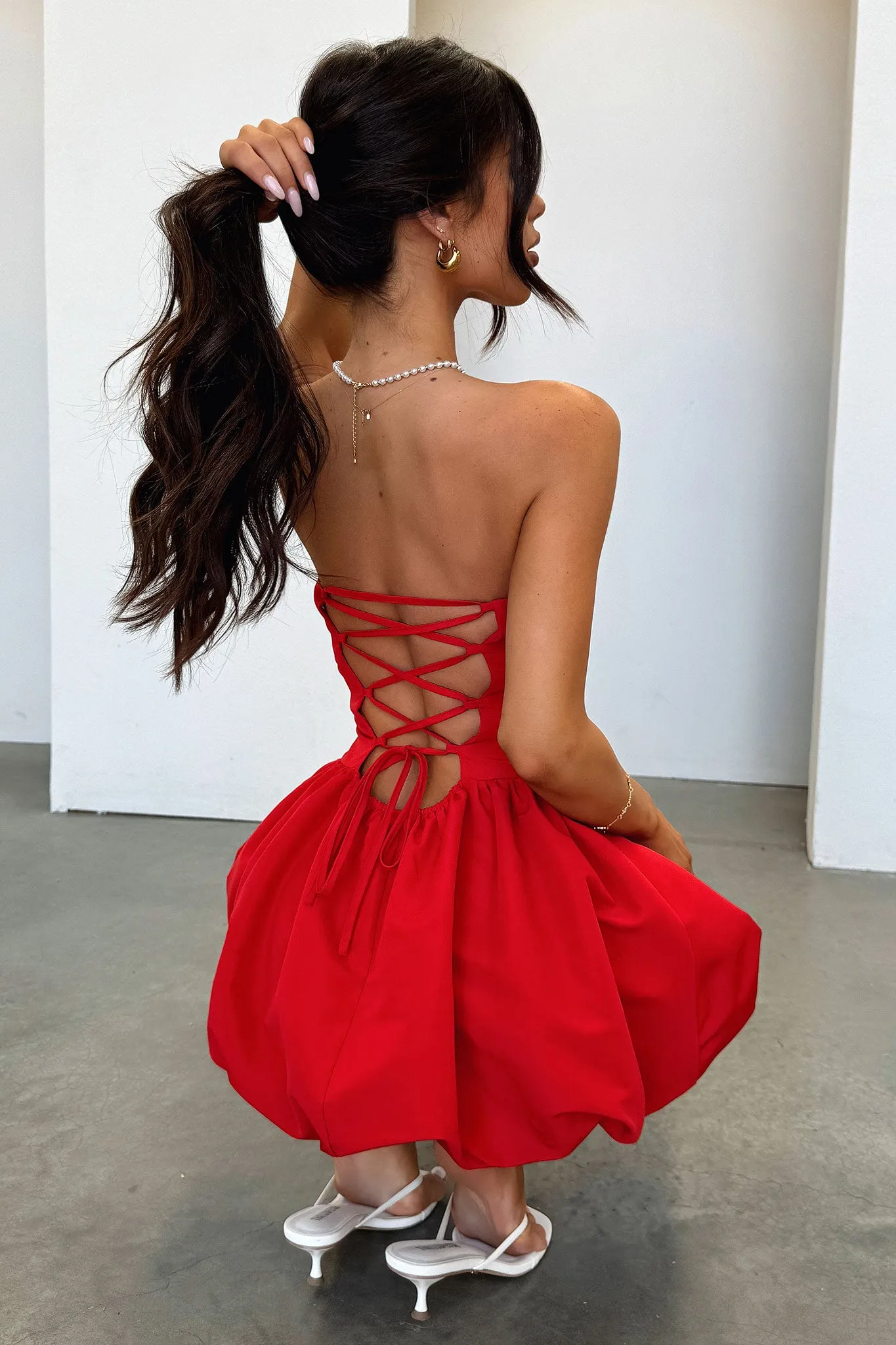 Bluebell Bubble Skirt Mini Dress - Red sold by Thats So Fetch