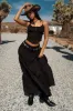 Barbados Linen Maxi Skirt - Black sold by Thats So Fetch