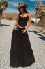 Barbados Linen Maxi Skirt - Black sold by Thats So Fetch