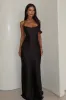 Starlette Cowl Neck Satin Maxi Dress - Black sold by Thats So Fetch
