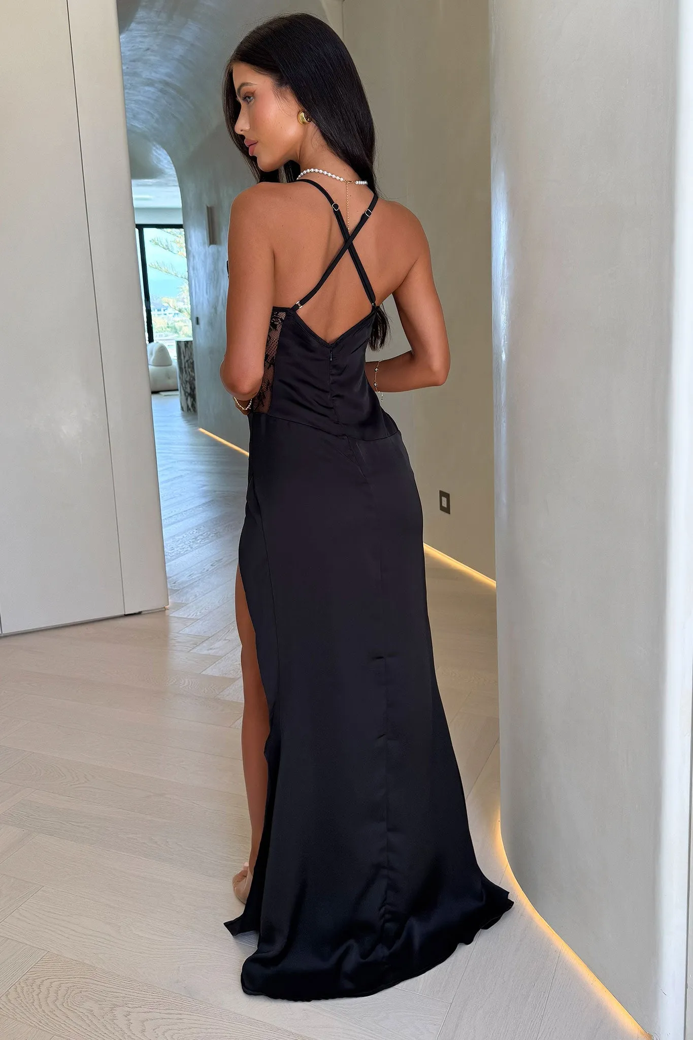 Sonnet Satin Maxi Dress - Black sold by Thats So Fetch product image thumbnail 5