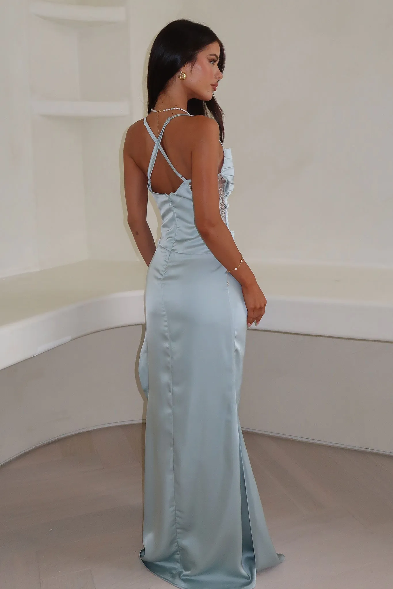 Sonnet Satin Maxi Dress - Sage sold by Thats So Fetch product image thumbnail 3