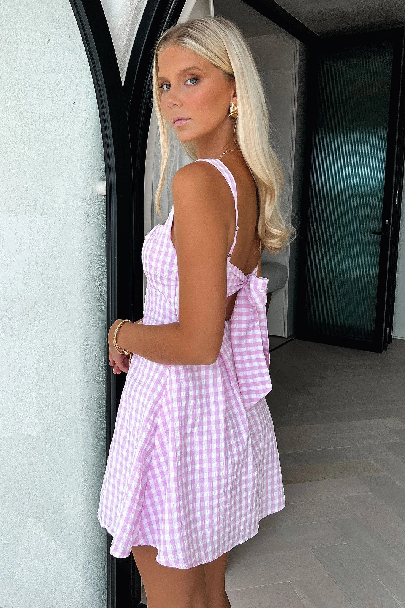 Bransley Square Neck Mini Dress - Pink/White sold by Thats So Fetch product image thumbnail 3