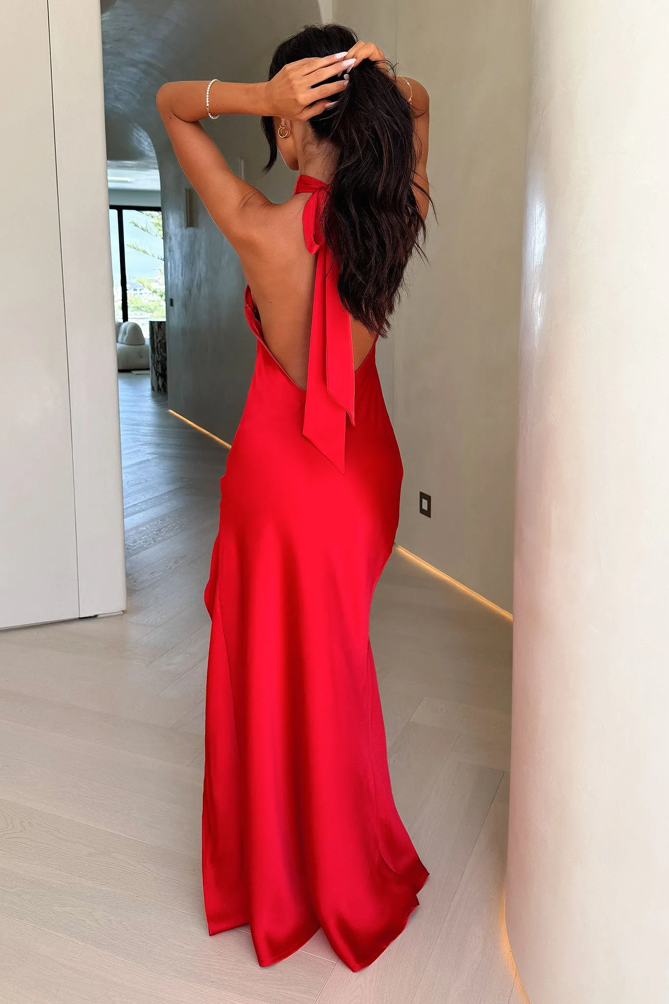 Darby High Neck Maxi Dress - Red sold by Thats So Fetch product image thumbnail 4