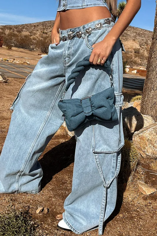 Maddox Shoulder Bag - Blue Denim sold by Thats So Fetch