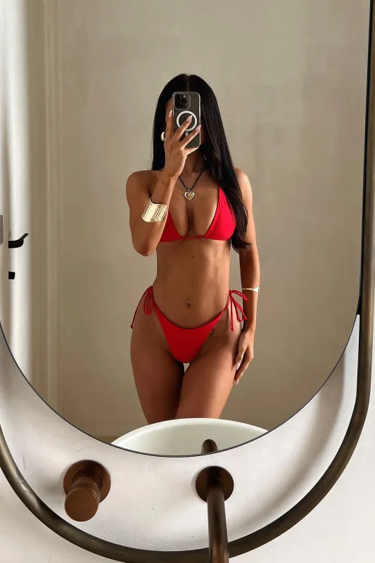 Lydia Bikini Bottoms - Red sold by Thats So Fetch