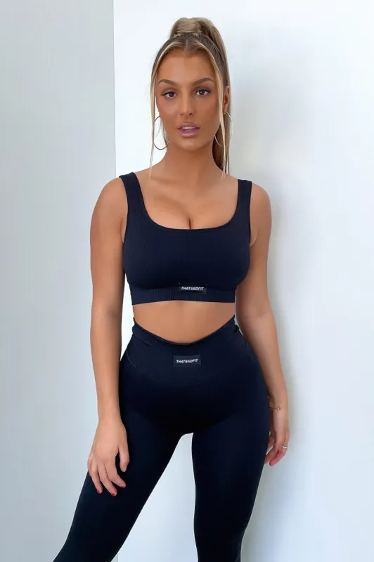 Vikki Sports Bra - Black sold by Thats So Fetch