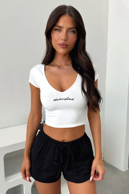 Halle Tee - White/Black sold by Thats So Fetch