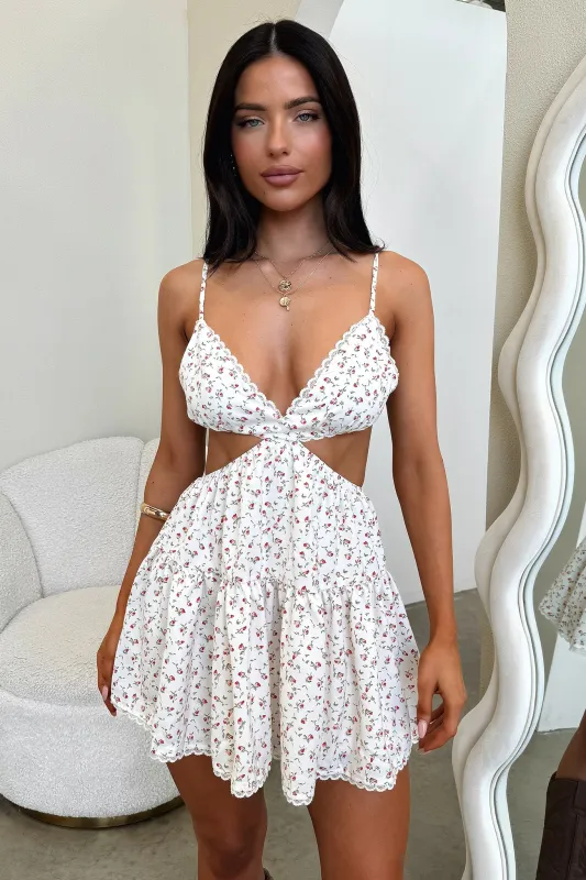 Madelyn Cut Out Mini Dress - Rose Floral sold by Thats So Fetch