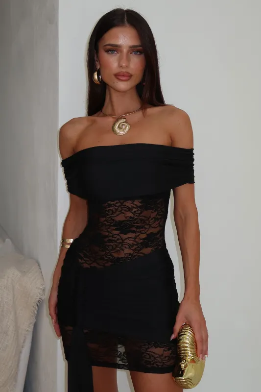Lulea Off-Shoulder Mini Dress - Black sold by Thats So Fetch