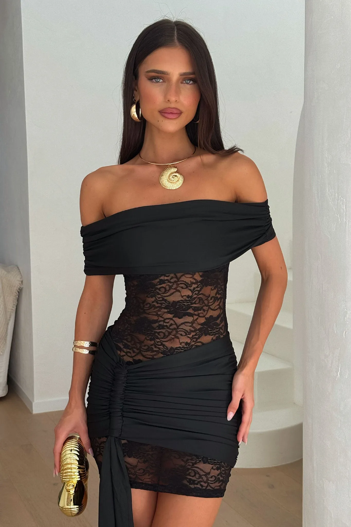 Lulea Off-Shoulder Mini Dress - Black sold by Thats So Fetch product image thumbnail 4