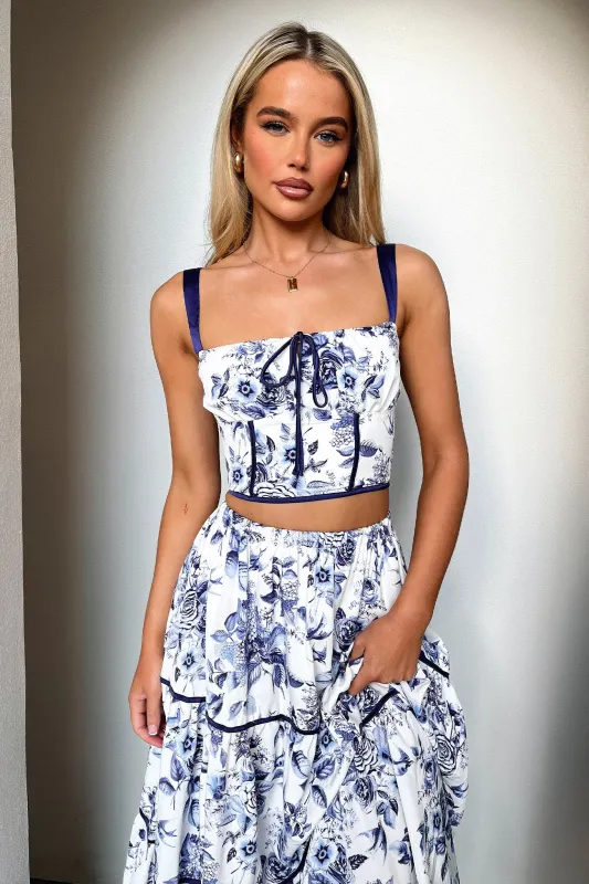 Joy Top - Blue Floral sold by Thats So Fetch