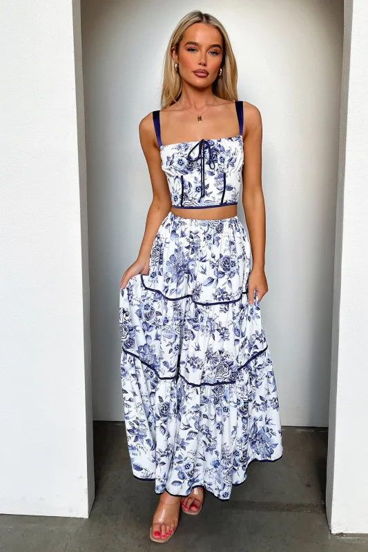 Joy Maxi Skirt - Blue Floral sold by Thats So Fetch
