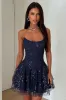 Blaise Strapless Sequin Mini Dress - Navy sold by Thats So Fetch