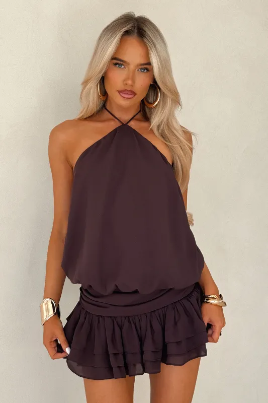 Latina Open Back Mini Dress - Plum sold by Thats So Fetch