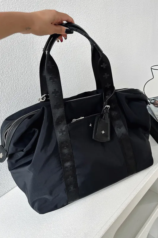 Peta + Jain Stayover Weekender Bag - Black/Silver sold by Thats So Fetch