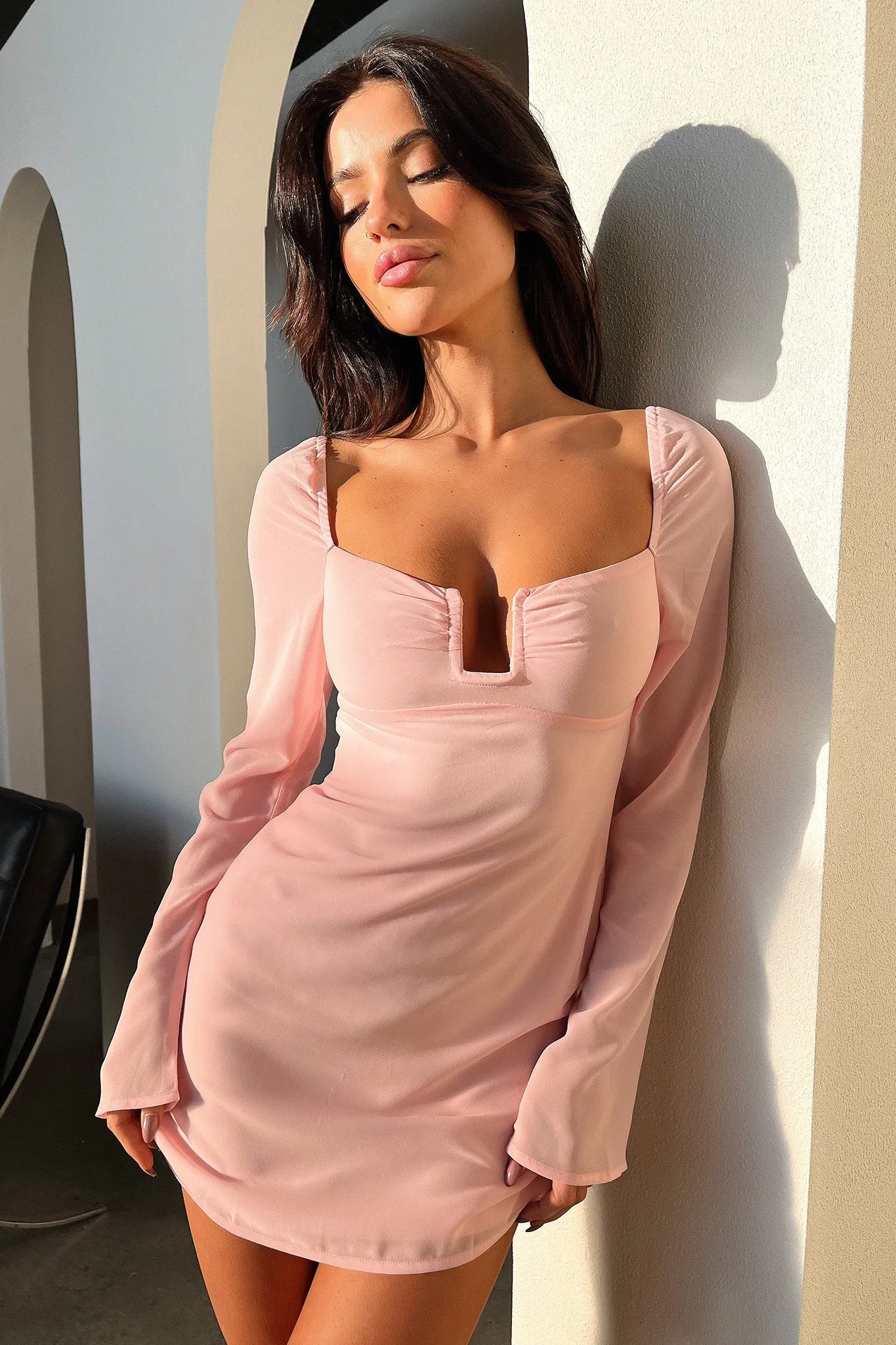 Charisma Long Sleeve Mini Dress - Pink sold by Thats So Fetch product image thumbnail 2
