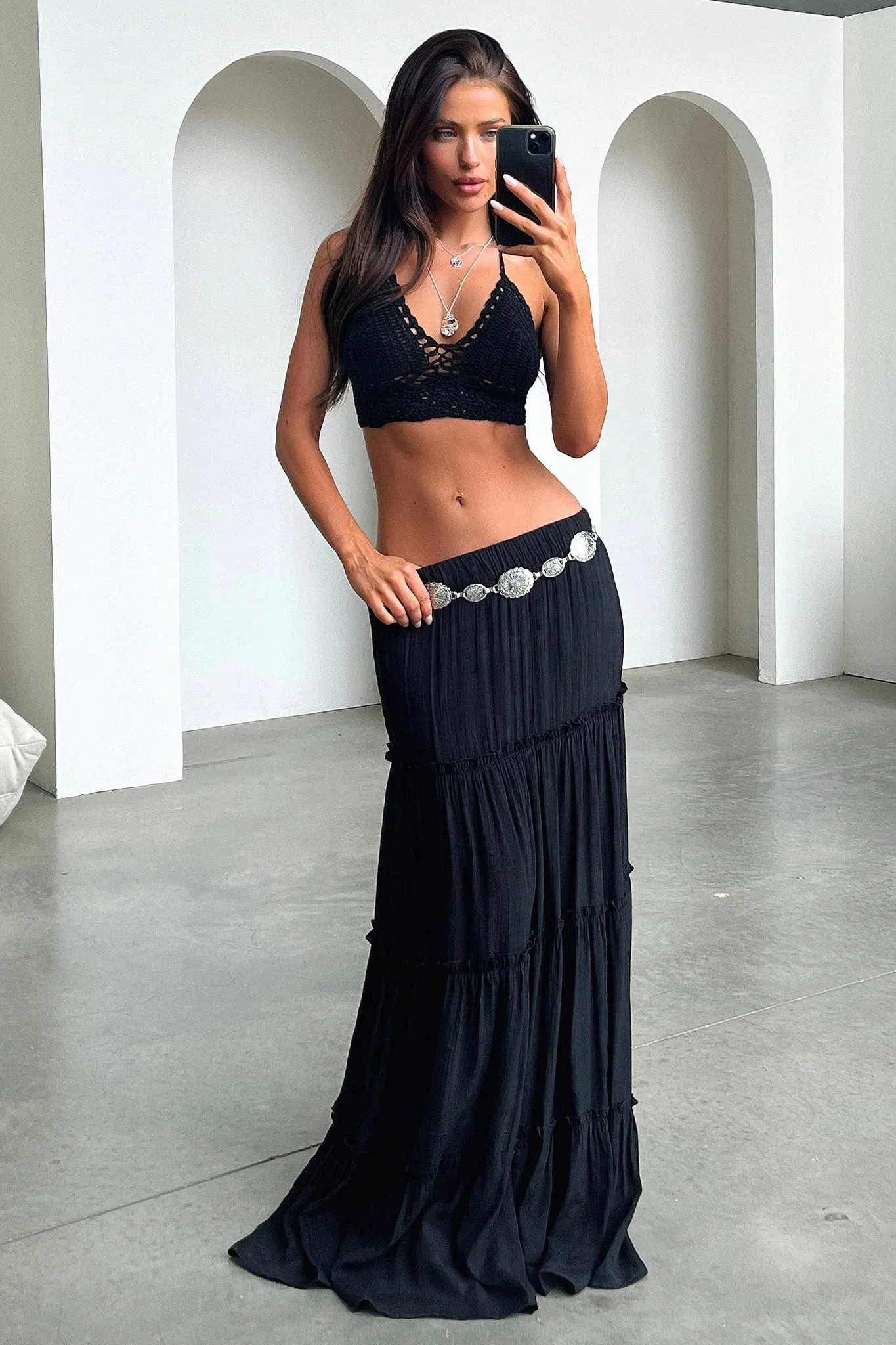 Valetta Crochet Halter Crop - Black sold by Thats So Fetch product image thumbnail 4