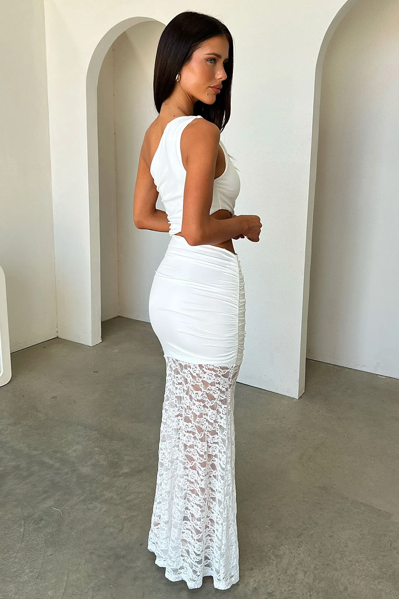 Aria Lace Maxi Dress - White sold by Thats So Fetch product image thumbnail 3