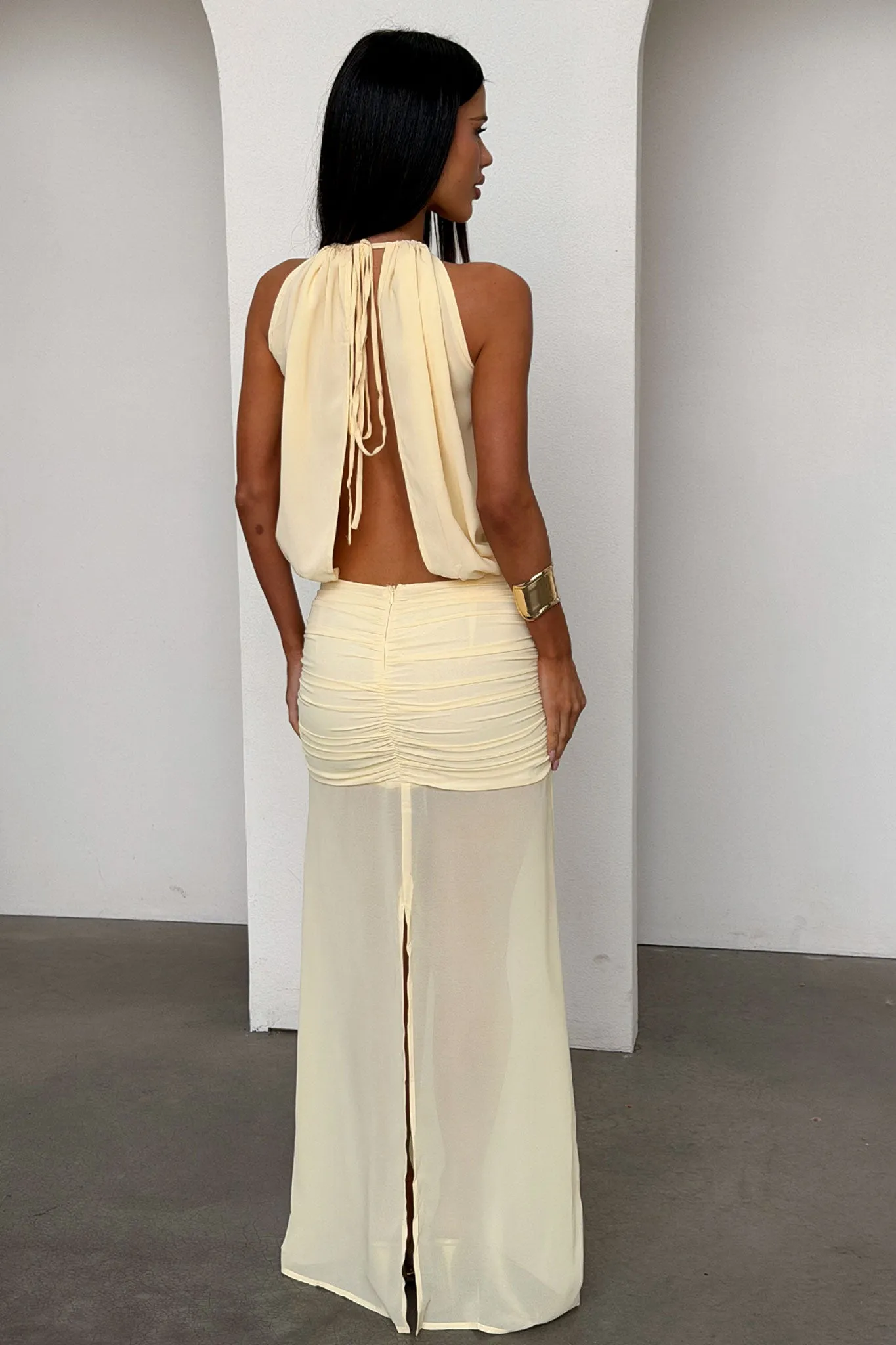 Milly Halter Neck Maxi Dress - Yellow sold by Thats So Fetch product image thumbnail 3