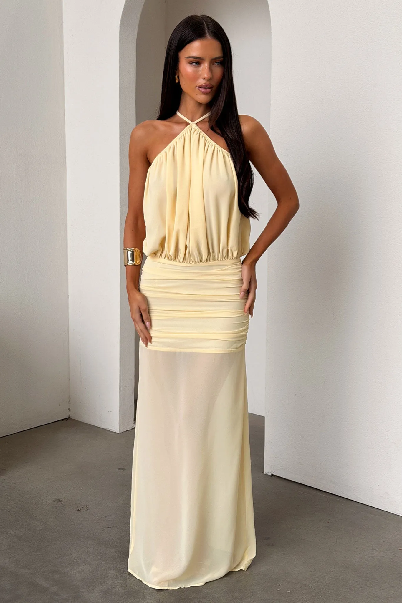 Milly Halter Neck Maxi Dress - Yellow sold by Thats So Fetch product image thumbnail 5