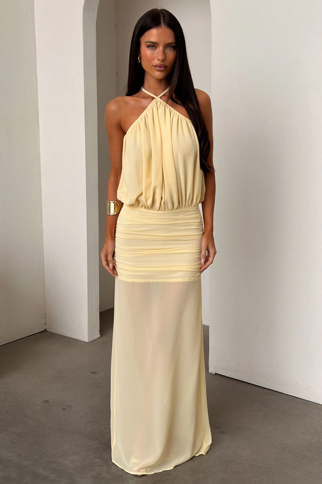 Milly Halter Neck Maxi Dress - Yellow sold by Thats So Fetch product image thumbnail 2