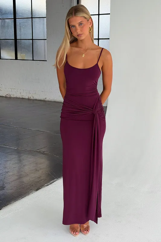 Anna Wrap Maxi Dress - Plum made by Thats So Fetch