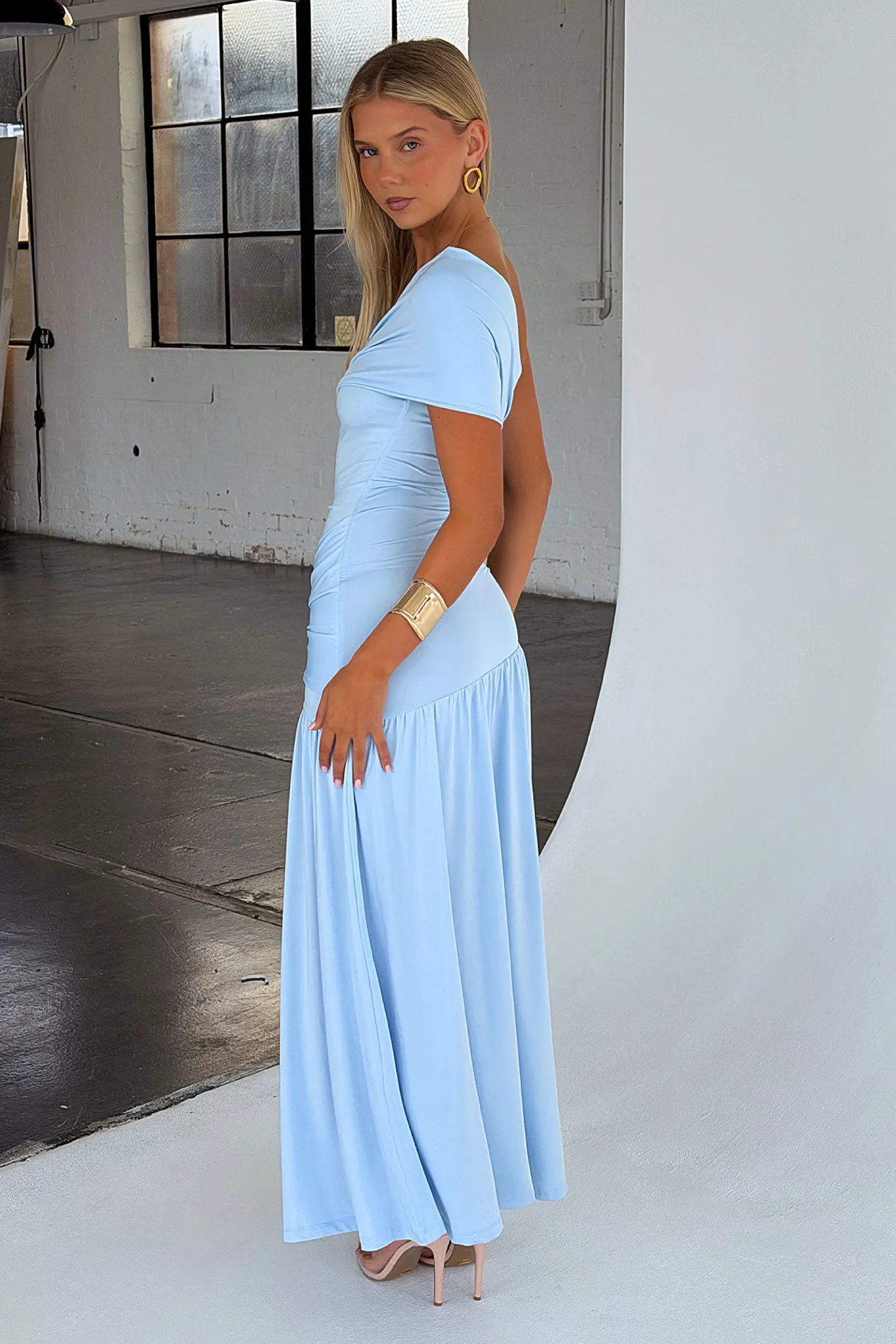 Aveline Strapless Wrap Maxi Dress - Blue sold by Thats So Fetch product image thumbnail 4