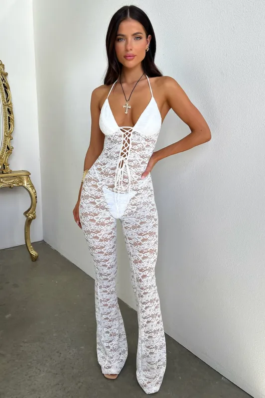 Alfonzo Lace Jumpsuit - White sold by Thats So Fetch