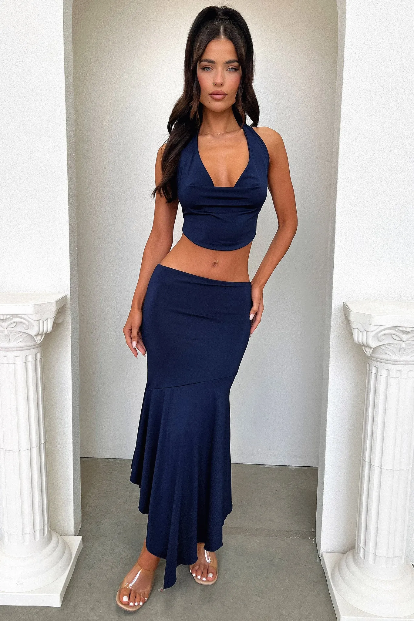 Aida Maxi Skirt - Navy sold by Thats So Fetch
