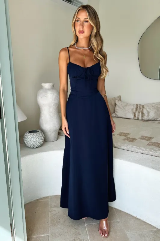 Magdalena Maxi Dress - Navy sold by Thats So Fetch