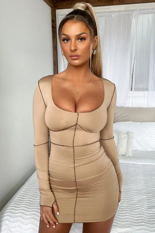 Evilyn Dress - Tan sold by Thats So Fetch