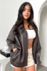 Zeroni Faux Leather Bomber Jacket - Brown sold by Thats So Fetch