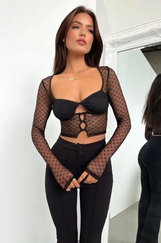 Kacey Long Sleeve Top - Black sold by Thats So Fetch