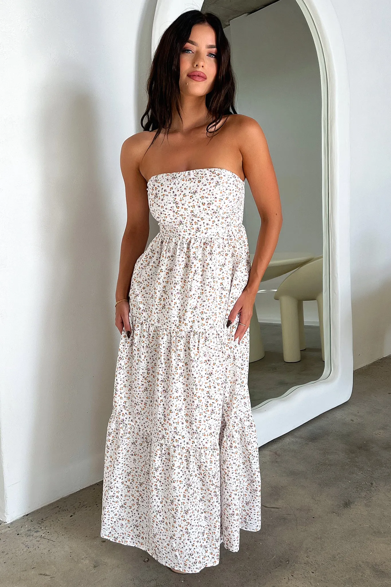 Hailey Maxi Dress - White Floral sold by Thats So Fetch