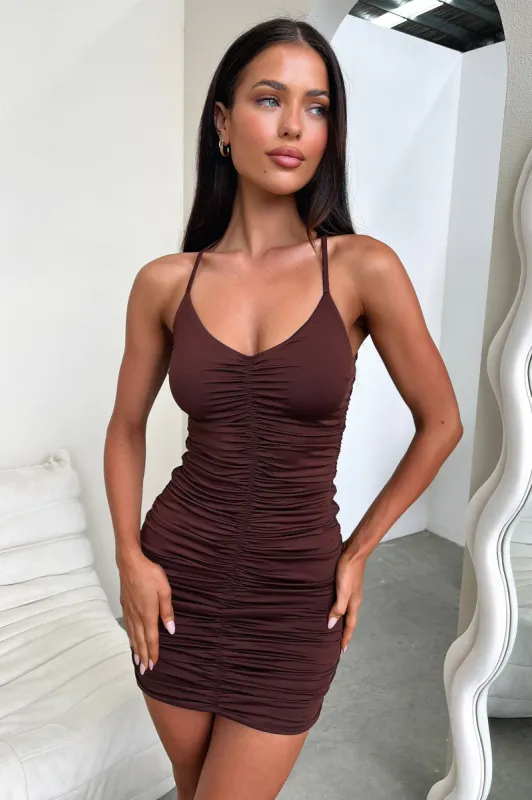 Cindy Dress - Brown sold by Thats So Fetch