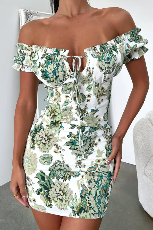 Maisie Dress - Green/White Floral sold by Thats So Fetch
